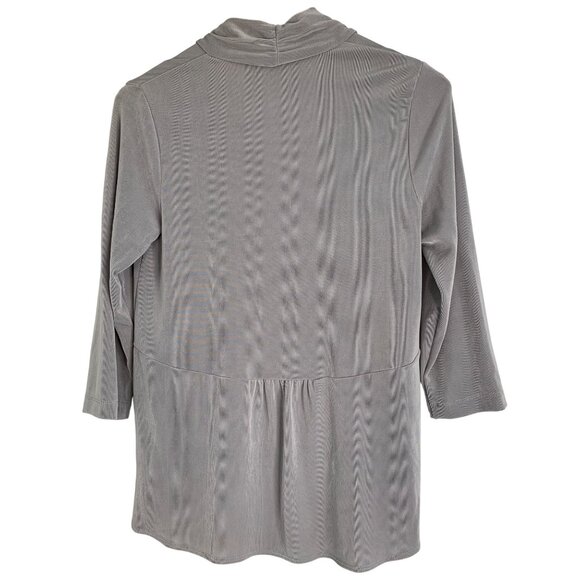 New Travelers Chicos Gray Cardigan Size Small 3/4 Sleeve Shawl Collar RO10546 - Picture 5 of 5